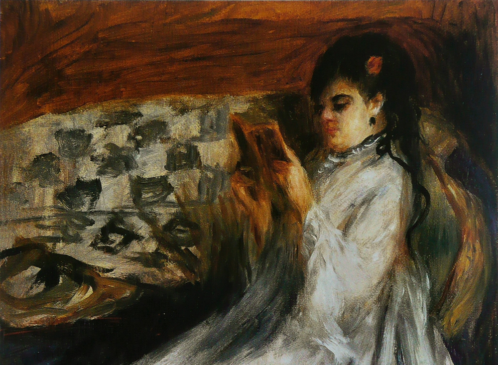 Пьер Огюст Ренуар (1841 – 1919 гг.) «Читающая девушка» (фрагмент), 1873 г. Холст, масло. 35,5 х 27,5 см. Частная коллекция